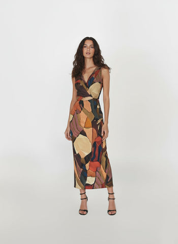 Rustic Mosaic Maxi Dress