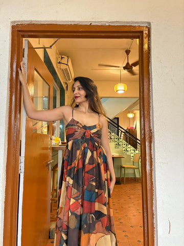 Sunlit Mosaic Maxi Dress