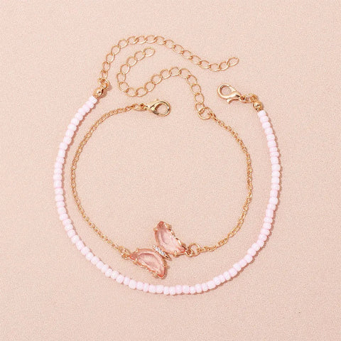 Butterfly Beaded Anklet