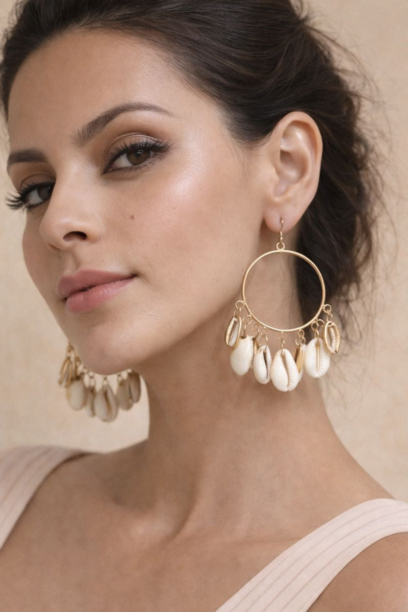 Shell Drop Earrings – Gold