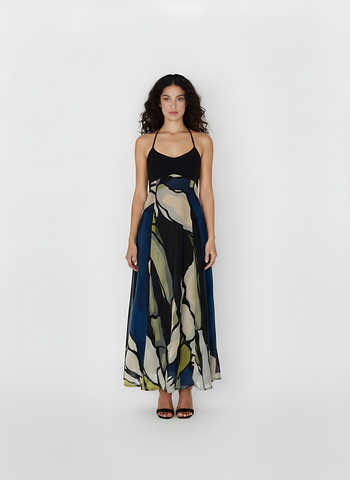 Olive Dusk Halter Dress