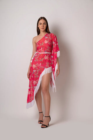 One Shoulder Kaftan Dress