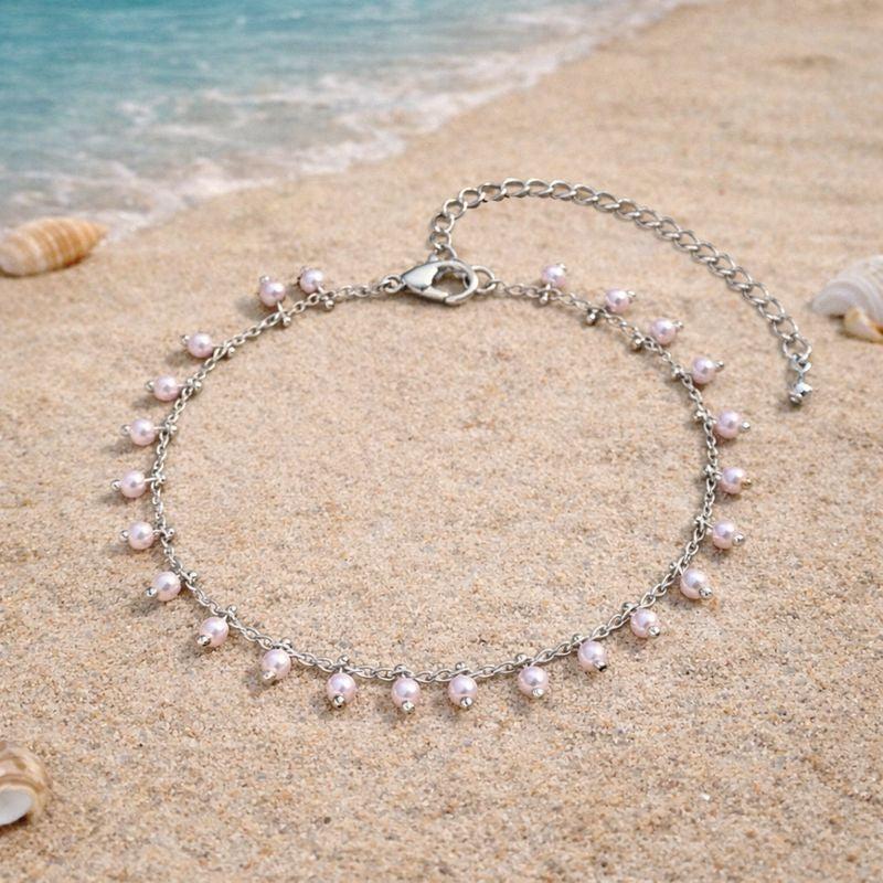 Pearl Silver Anklet