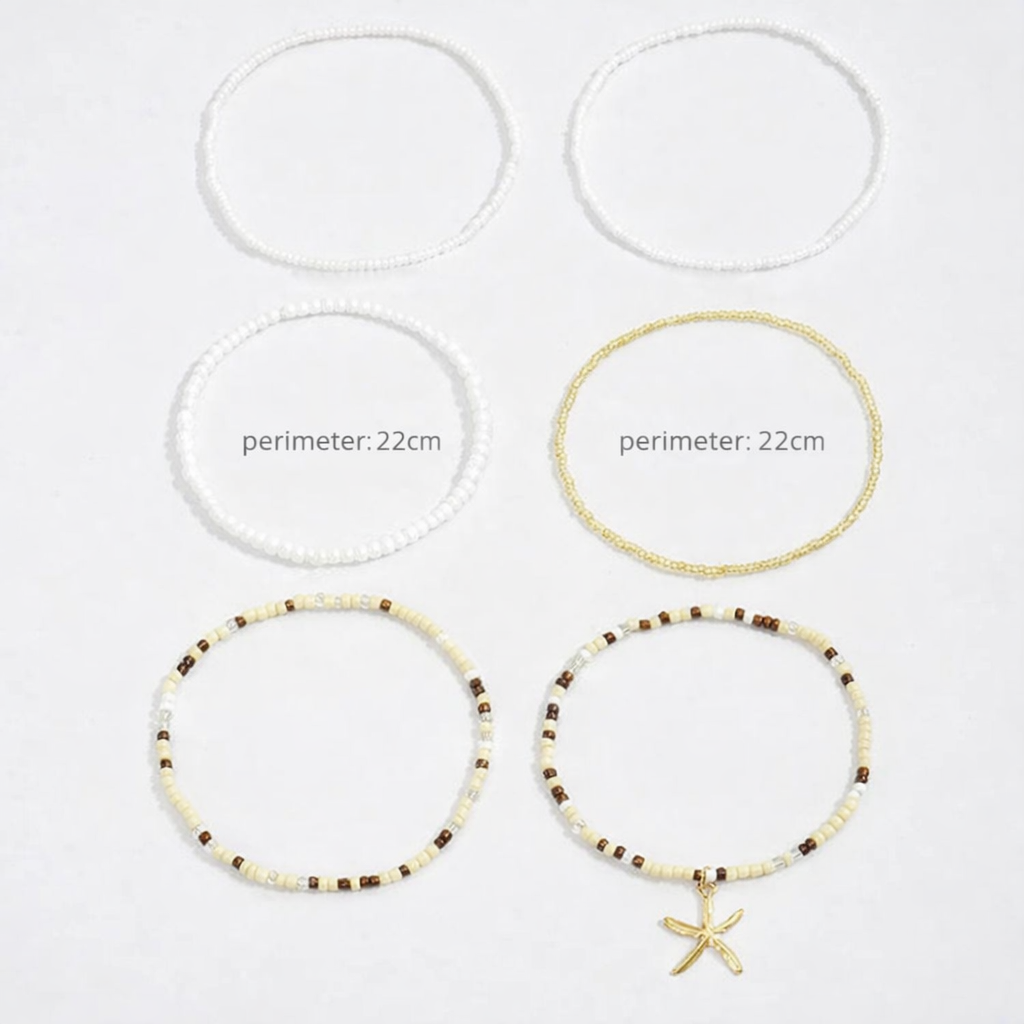 Starfish Beaded Anklet Set